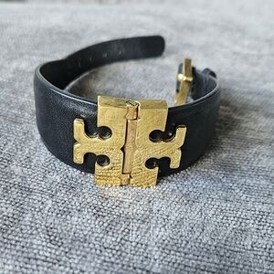 Tory Burch Gold Plated Leather Cuff Bracelet